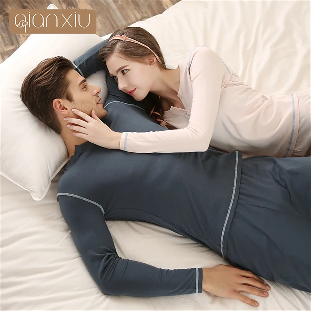 Новинка 2019 пижамы Qianxiu для влюбленных женские пижамные комплекты с длинным