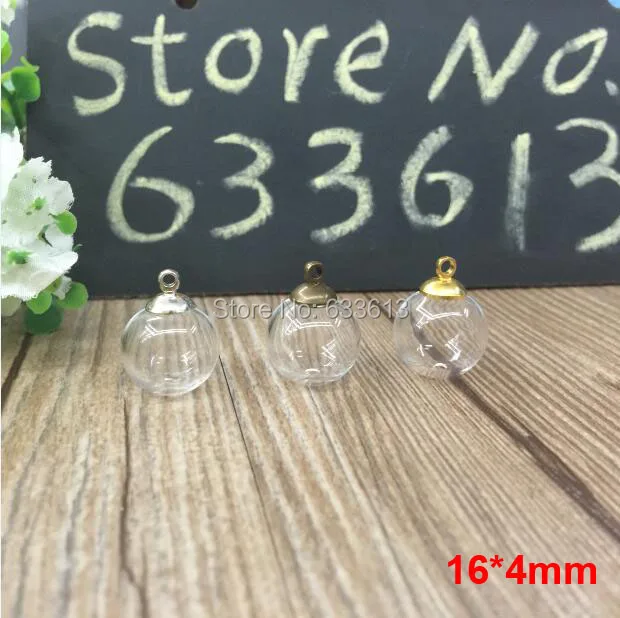 Бесплатная доставка Мини 100 компллот ./16 мм * 4 (открытие) стеклянный шар пузыря и 6