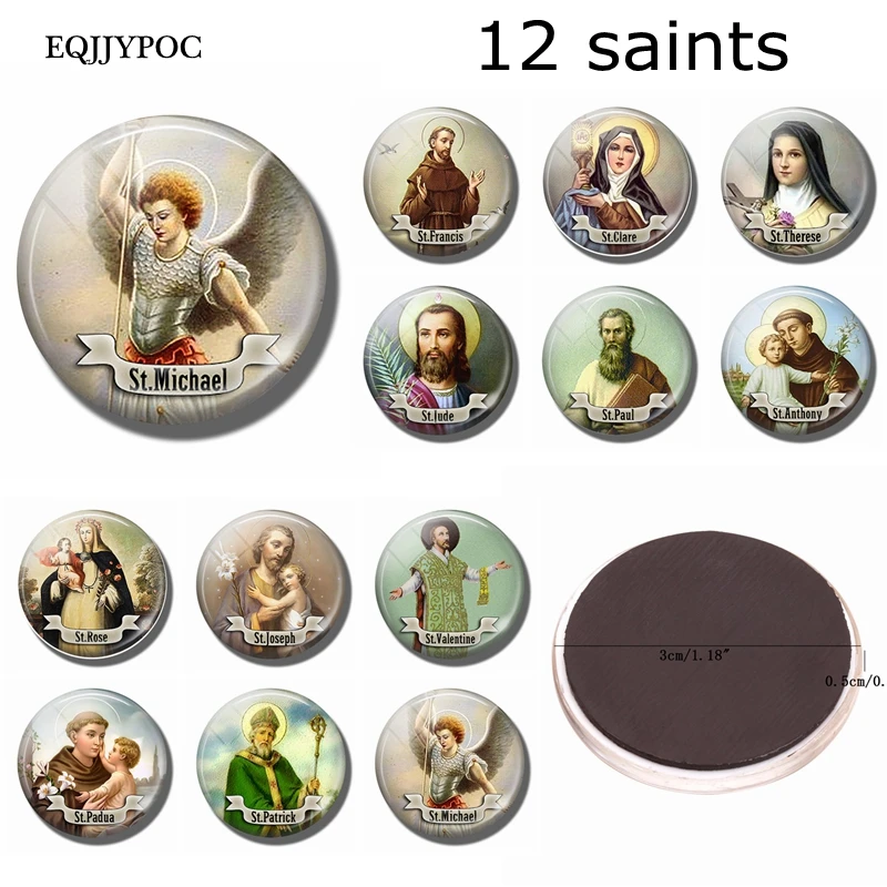 12 Saint магнит на холодильник St Clare Майкл Пол Энтони Патрик Валентин христианский