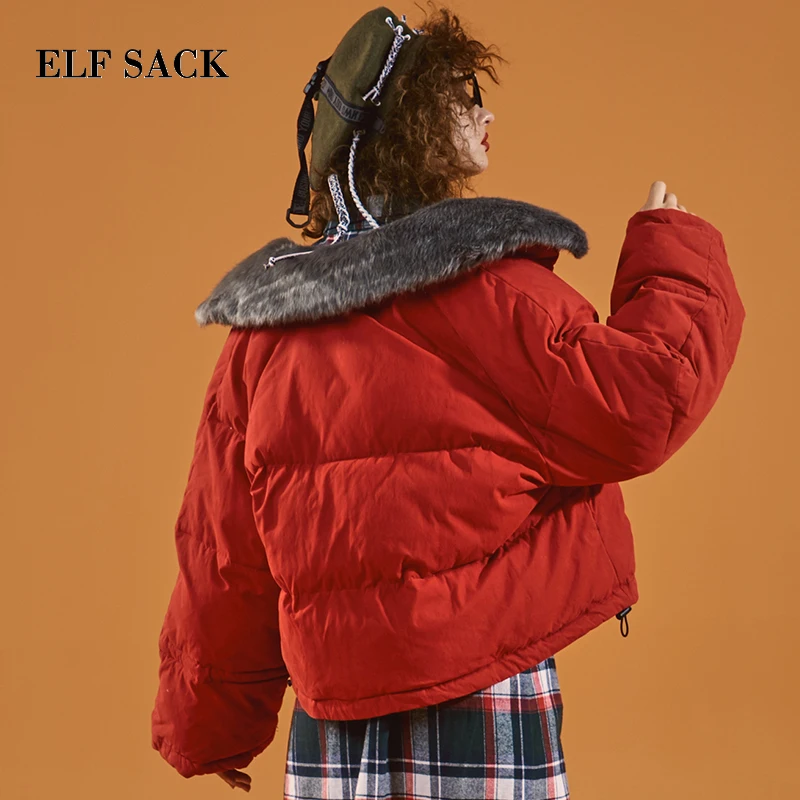 ELFSACK New Woman Coat Casual Letter Zipper Patchwork Women Jackets Streetwear Femme Padded For Winter Wearing | Женская одежда