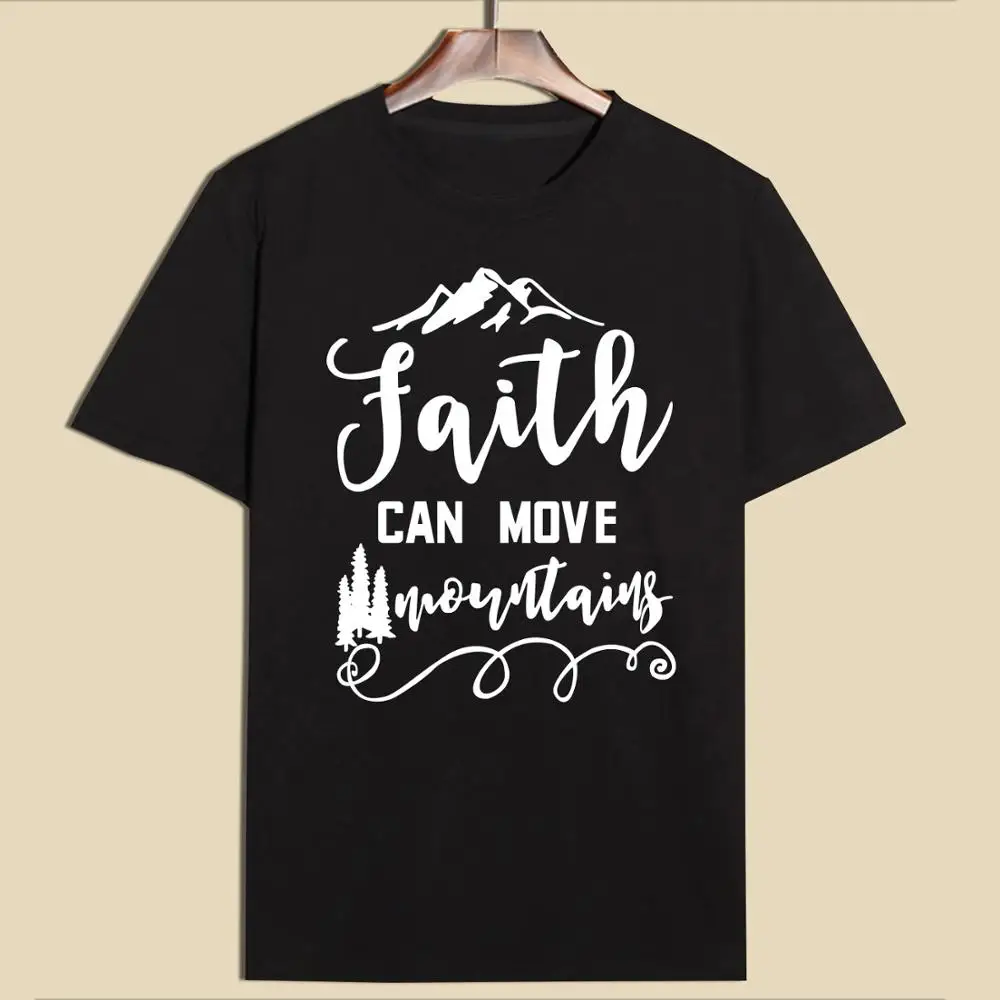 Faith Can Move HORUS вдохновляющий лозунг женская летняя футболка повседневная мужская с