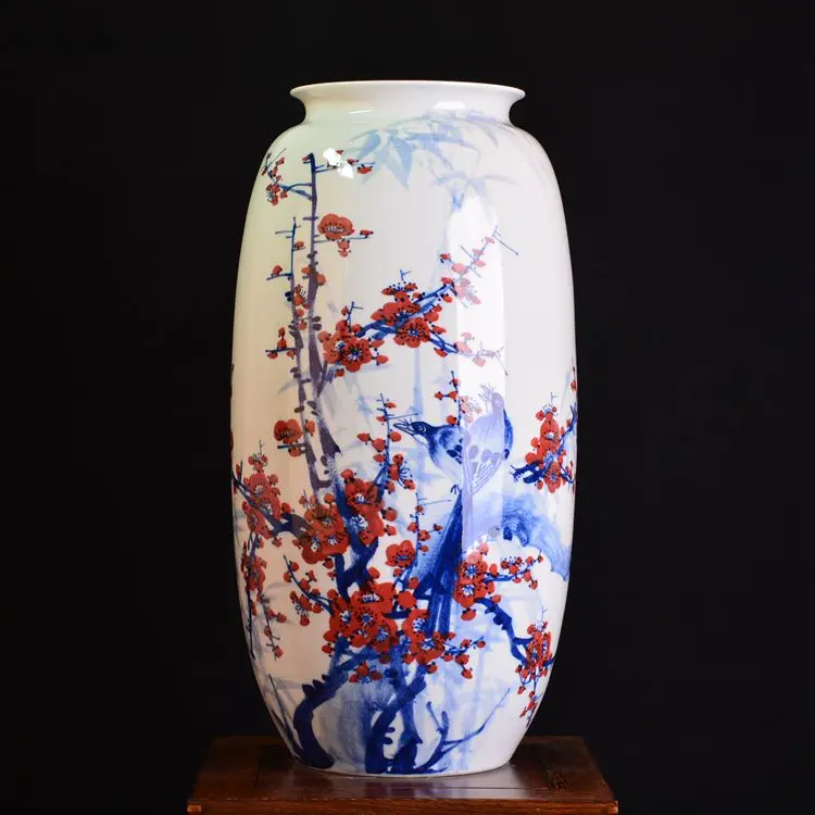 

Jingdezhen ceramics Guo Wen hand-painted glaze ceramic vase with high-grade Home Furnishing craft ornaments