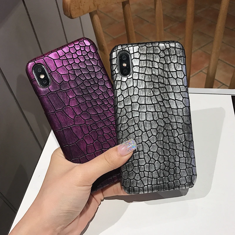 Роскошный сексуальный 3D чехол с крокодиловой кожей для iPhone XR X 8 7Plus из