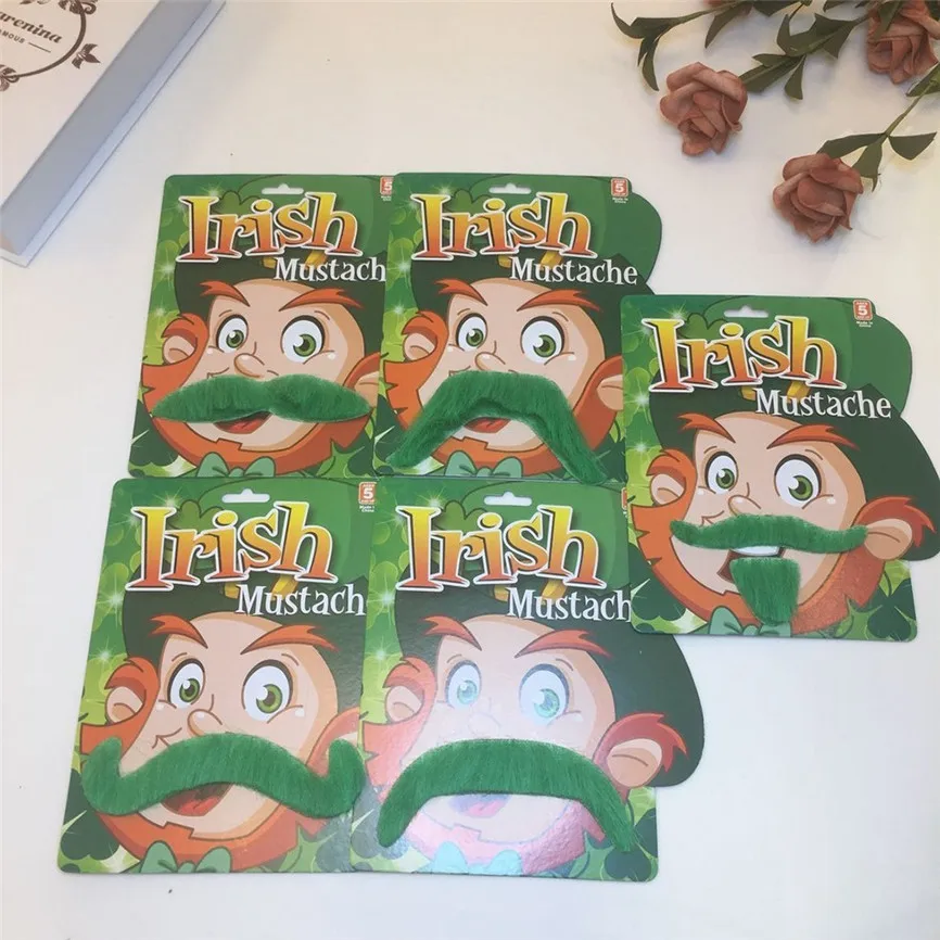 1 шт. самоклеющиеся искусственные Усы с зеленой бородой аксессуар для костюма