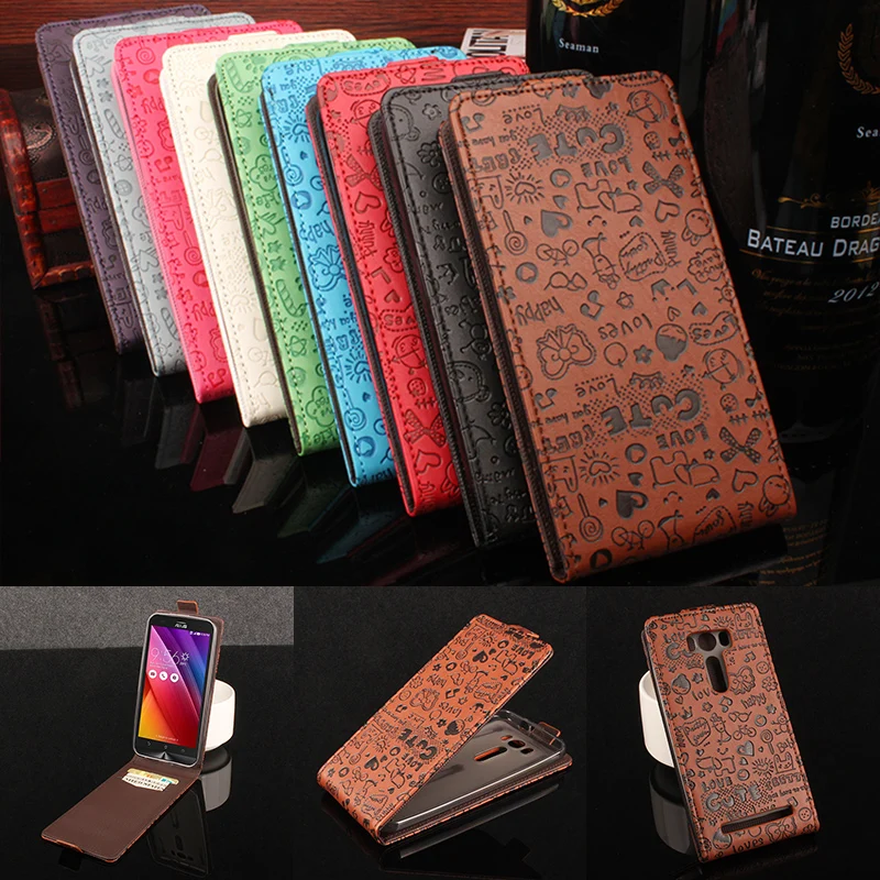 Мультфильм девушка Coque ПТУ чехол накладка из искусственной кожи для Asus Zenfone2 лазер