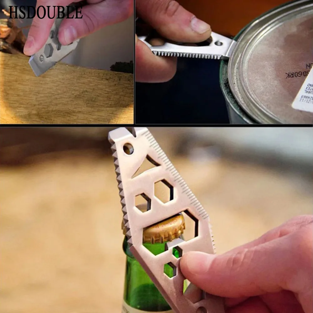 1pcs Edc Gear Outdoor Survival Multifunction KeyChain Tool Wrench Can Opener Bottle | Buckles &amp Hooks