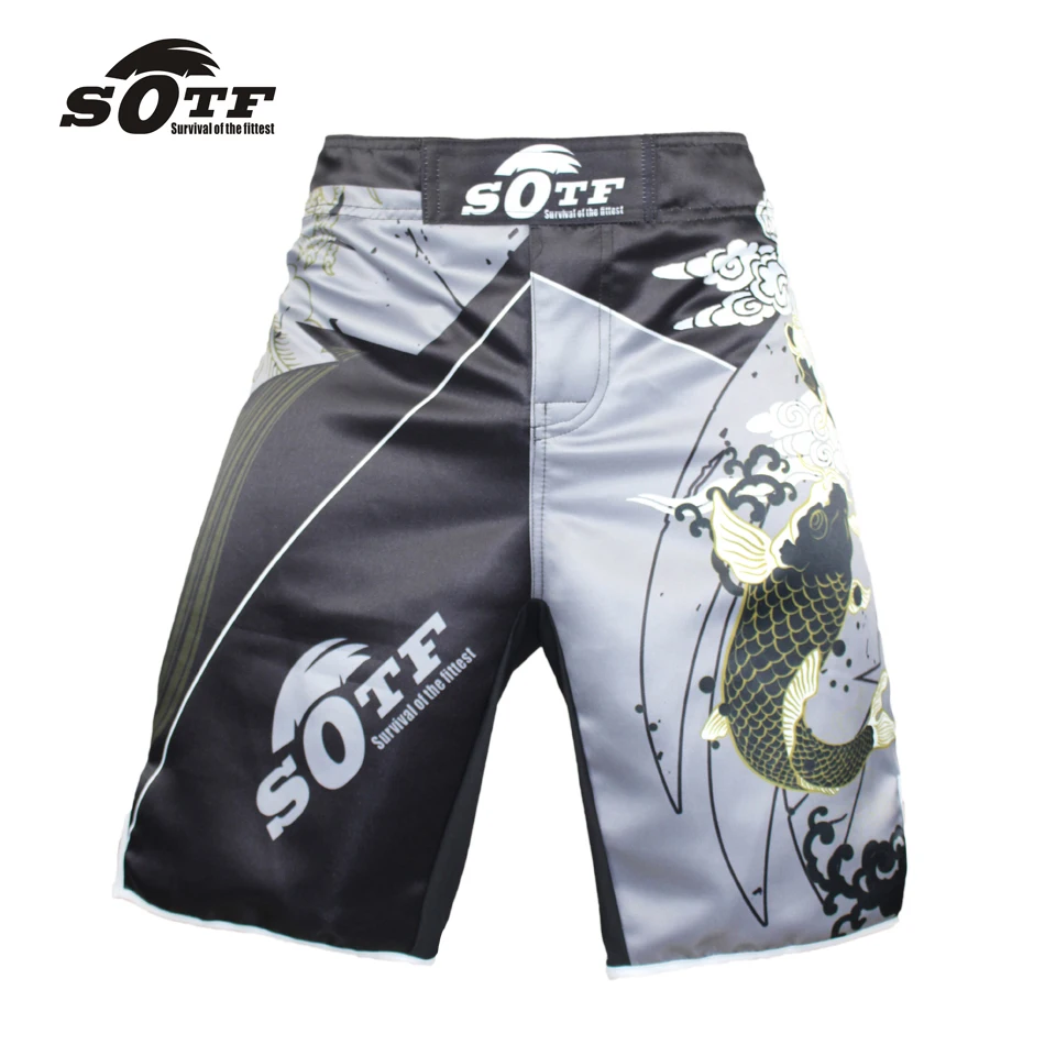SOTF large size loose exercise fitness comfortable Thai fist fitness shorts mma fight shorts muay thai clothing mma thai boxing