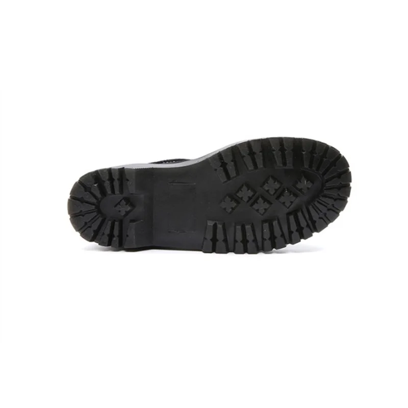 

England Style Black Nubuck Leather Thick-Soled Platform Shoes Harajuku Street Retro Single Shoes Fashion Flat Casual Shoes