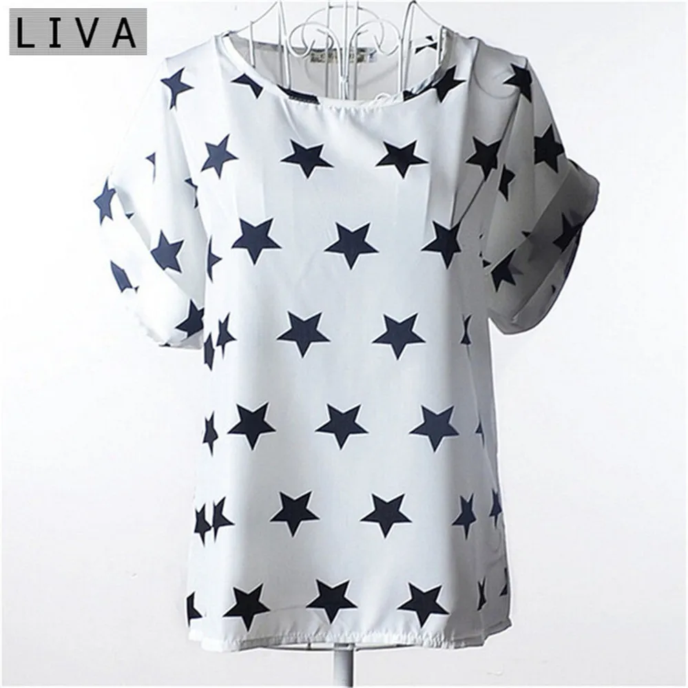 Модная тонкая женская рубашка S-XXL, летняя стильная Свободная шифоновая блузка с красочным принтом, повседневные топы с коротким рукавом, женская блуза в полоску