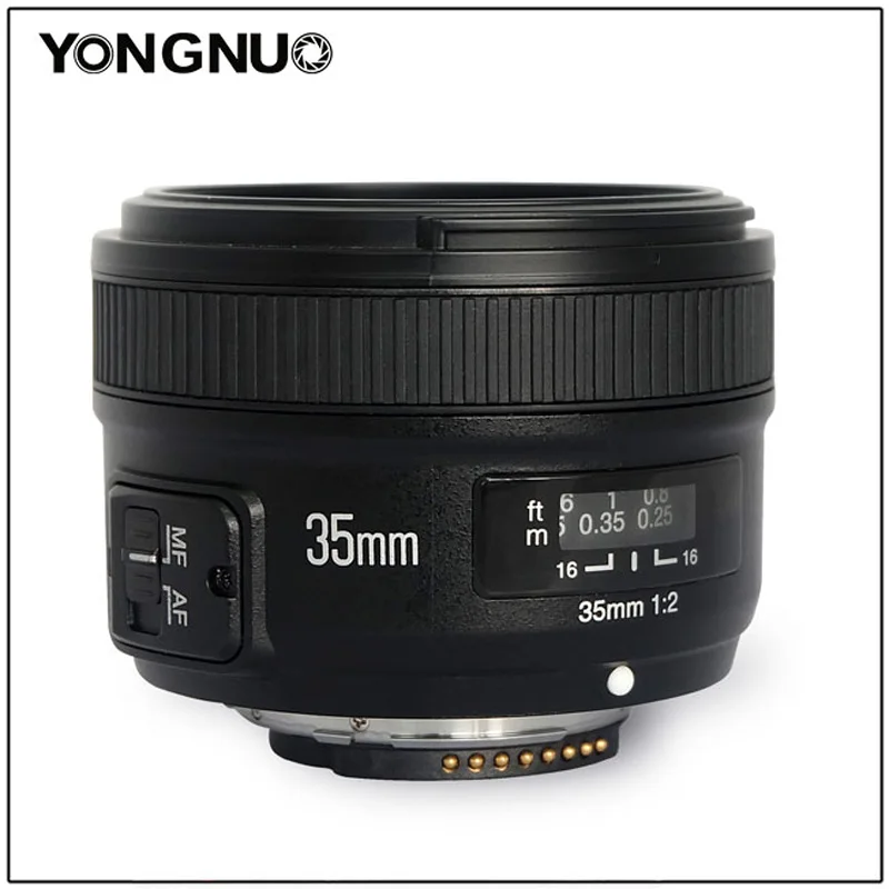 Объектив YONGNUO YN 35 мм F2N AF MF F2.0 широкоугольный объектив с фиксированным фокусом для