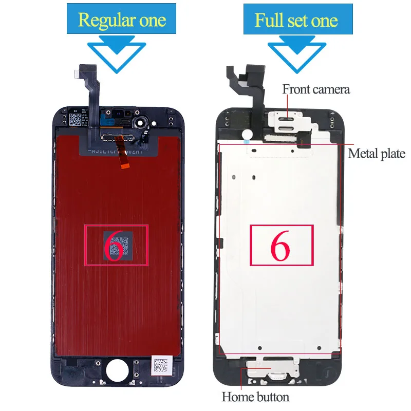 AAA+++ lcd полная сборка для iPhone 6 Сенсорное стекло дигитайзер Замена для iPhone 6S 5 5S 6plus модуль+ фронтальная камера кнопка домой