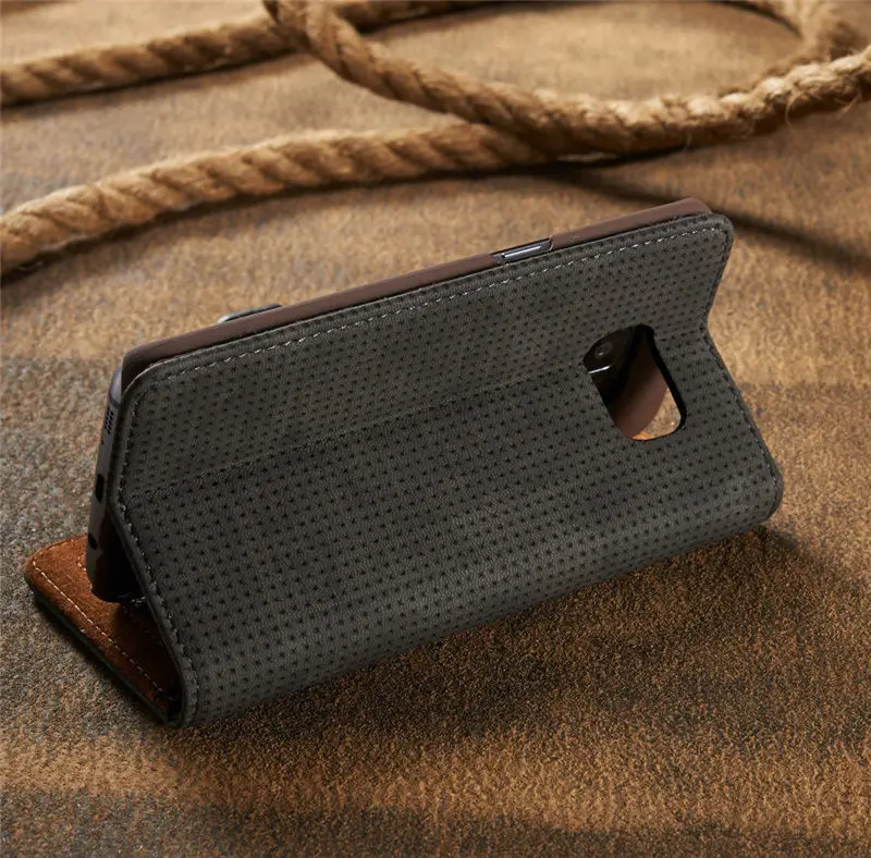 Дышащий винтажный кожаный флип-чехол для Samsung Galaxy S10 S8 S9 Plus S10e S7 edge Note 9 8 A8 A6 J6 A7 2018