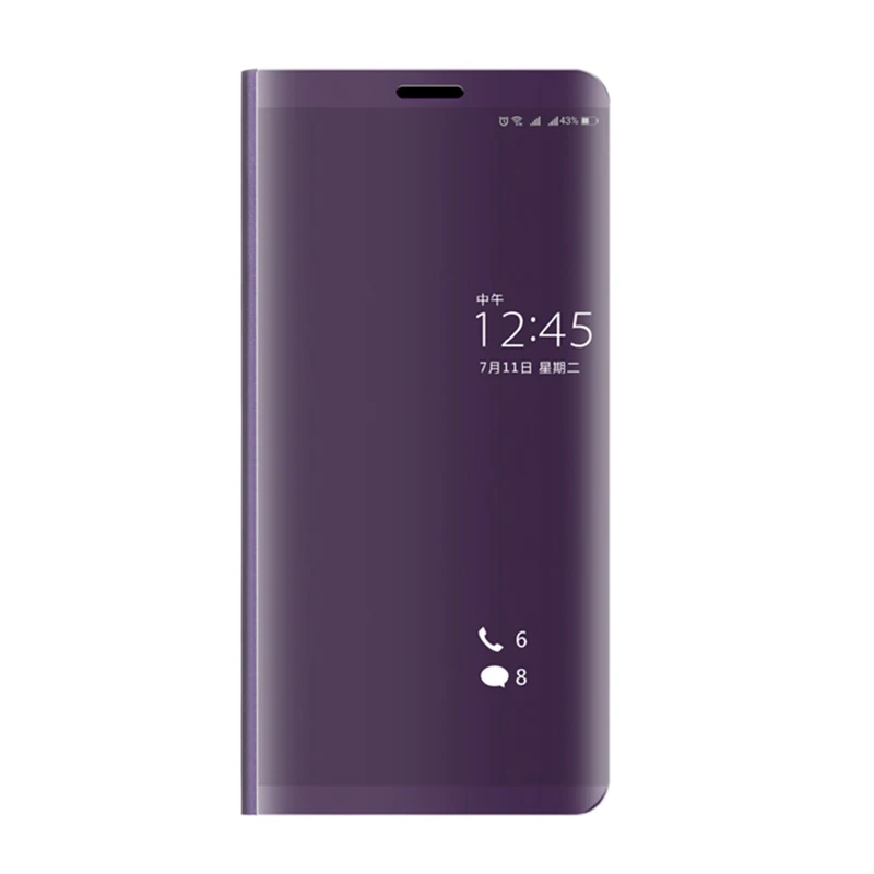 Purple Умный зеркальный флип-чехол для телефона для huawei honor 10 lite 20 светильник 10i 20i Coque на honor 8a 8c 8x8 s 7c 7a pro фотоаппаратов моментальной печати 7s подставка чехол - Цвет: Purple