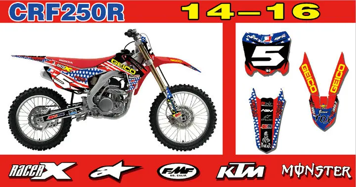 Велосипед Мотоцикл команда наклейки с рисунком фон для 14-17 Honda CRF250R CRF250 CRF 250R 13-16