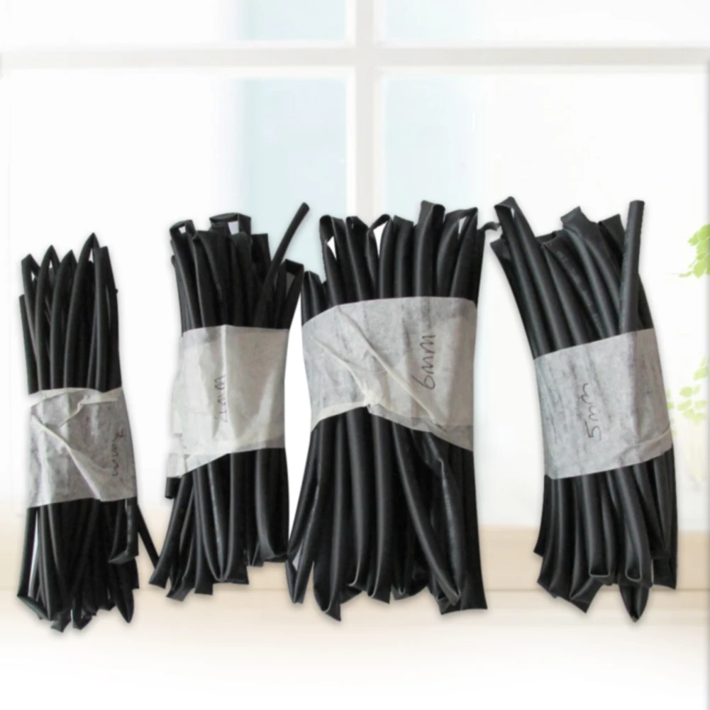 

4PCS/Set Electrical Equipment Insulated Sheath Polyolefin DIY Wrap Wire 3mm 4mm 5mm 6mm Diameter Auto Cable Heat Shrink Tube