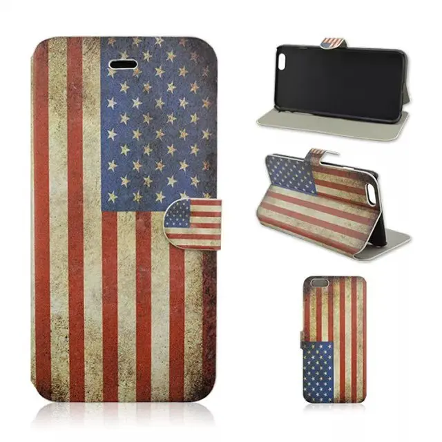2015 New brand fashion retro UK USA flag holster ultra thin wallet folio stand leather case cover for iphone6 iphone 6 plus |