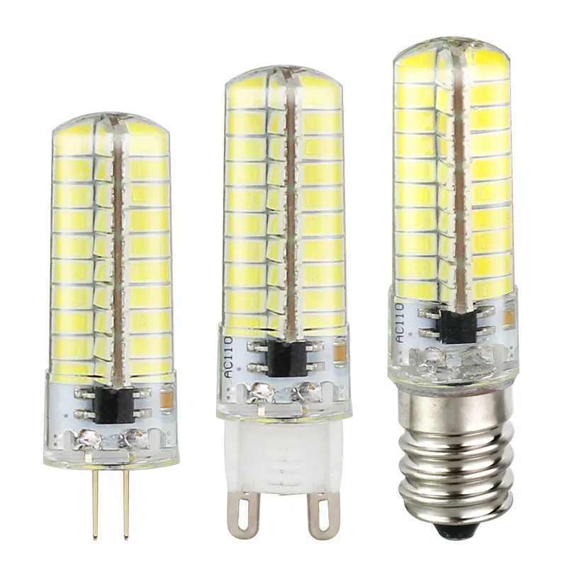 SMD 5730 LED G9 G8 G4 E17 E14 E11 E12 диммируемая силиконовая Лампа AC 220 В 110 в 80