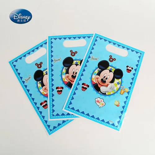 gift bags 6pcs Микки Маус Дети Мальчики с днем рождения принадлежности детский душ декоративная бумага для вечеринок баннер на тарелке, чашке соломенные салфетки - Цвет: gift bags 6pcs