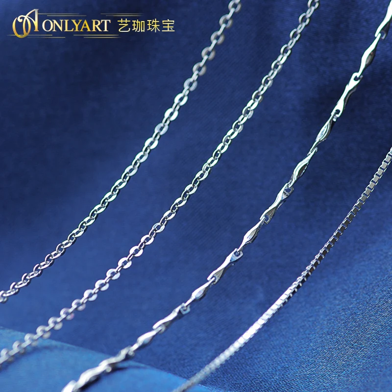 

100% silver 925 chain necklace for women short silver chain 40-45CM length cross,snake and box chain for gifts high quality