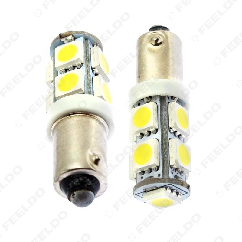 FEELDO 2 шт. 7 цветов BA9S T4W 1895 5050 Чип 9SMD 9LED Автомобильные светодиодные лампочки боковые