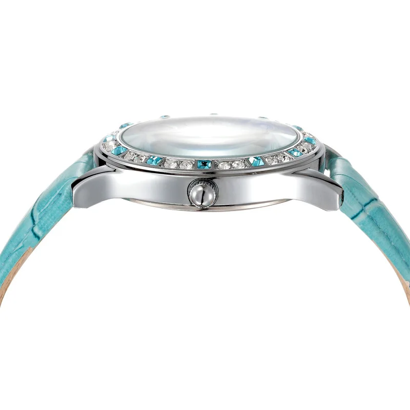 SKONE новый дизайн модные со стразами кожаные женские роскошные часы повседневные