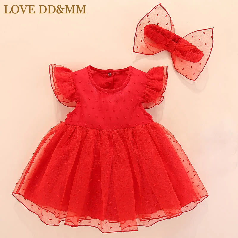 Платья для девочек с надписью «LOVE DD& MM» Новинка года, милое летнее кружевное платье принцессы с рукавами-крылышками для маленьких девочек+ галстук-бабочка