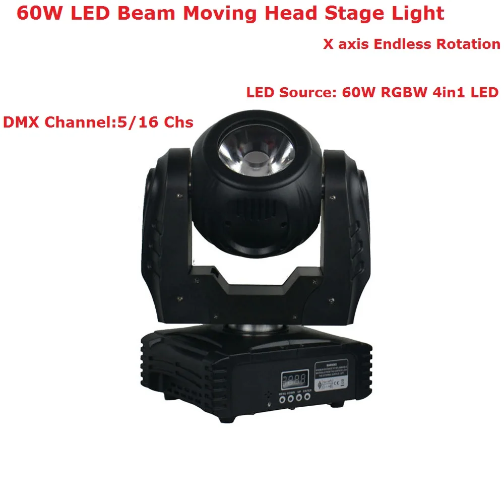 Цена со скидкой 2xlot новейший 60 Вт RGBW 4в1 светодиодный движущийся луч света DMX512 DJ
