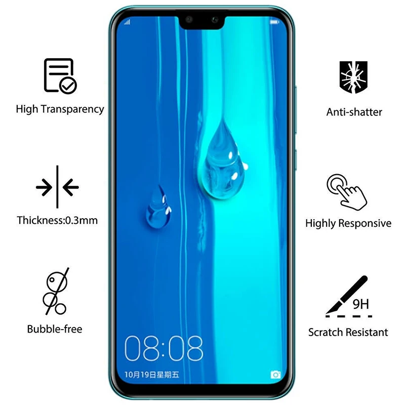 Защитное стекло для huawei Y9 2019 закаленное защитное экрана Huawey Y 9 9y Y92019 Защищенный