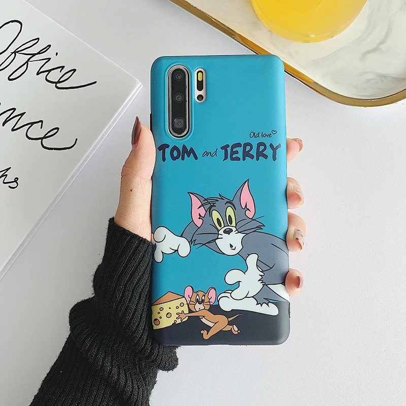 Чехлы для huawei P20 P30 Mate10 20 Pro Lite мультяшная мышь и кошка матовый мягкий чехол для Honor 9 10 20 20Pro 20i Nova 3 3i 4