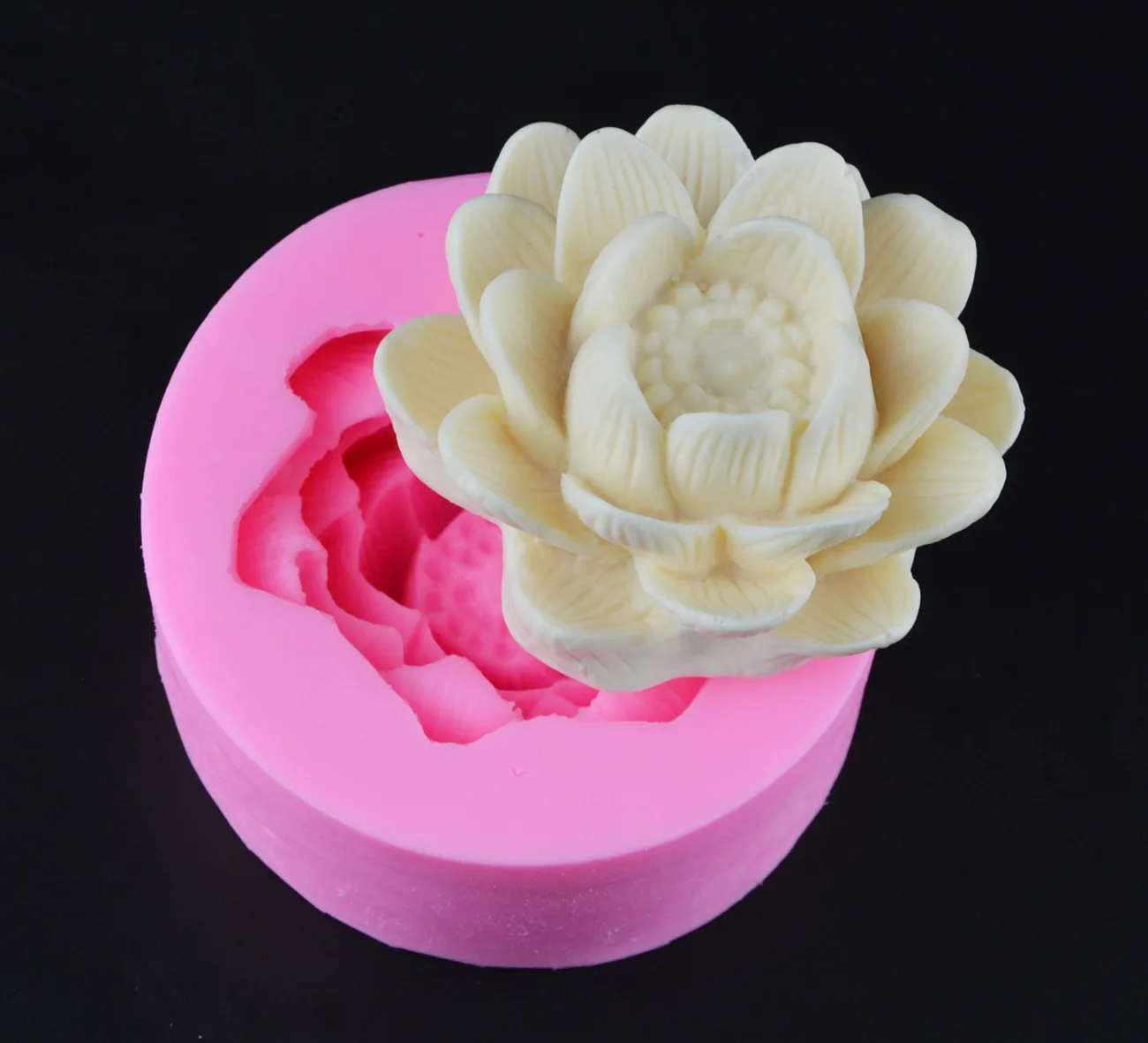 Цветок лотоса 3D Свеча фотоформа для торта форма вырезания соли E926|silicone fondant|molde
