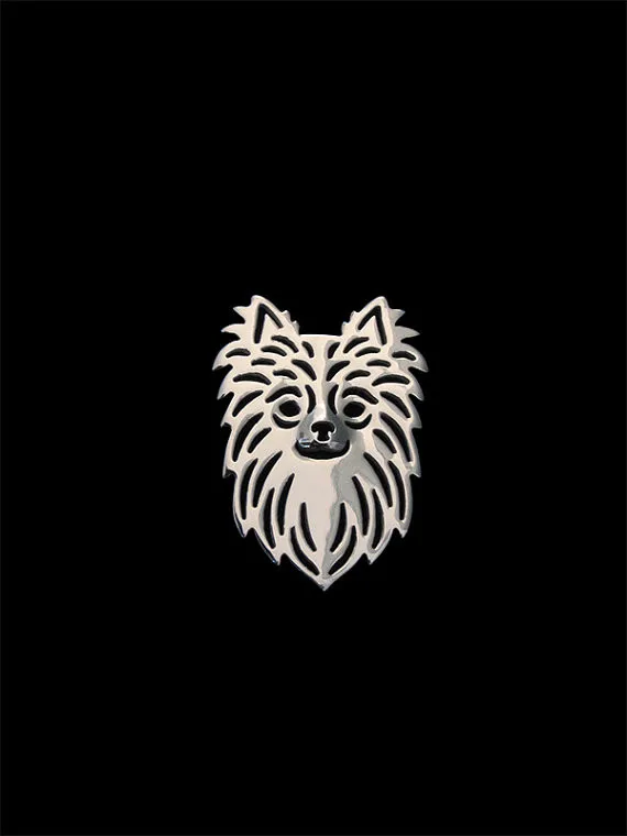 Брошь для чихуахуа Мужская классическая золотистая/Серебристая дизайнерская