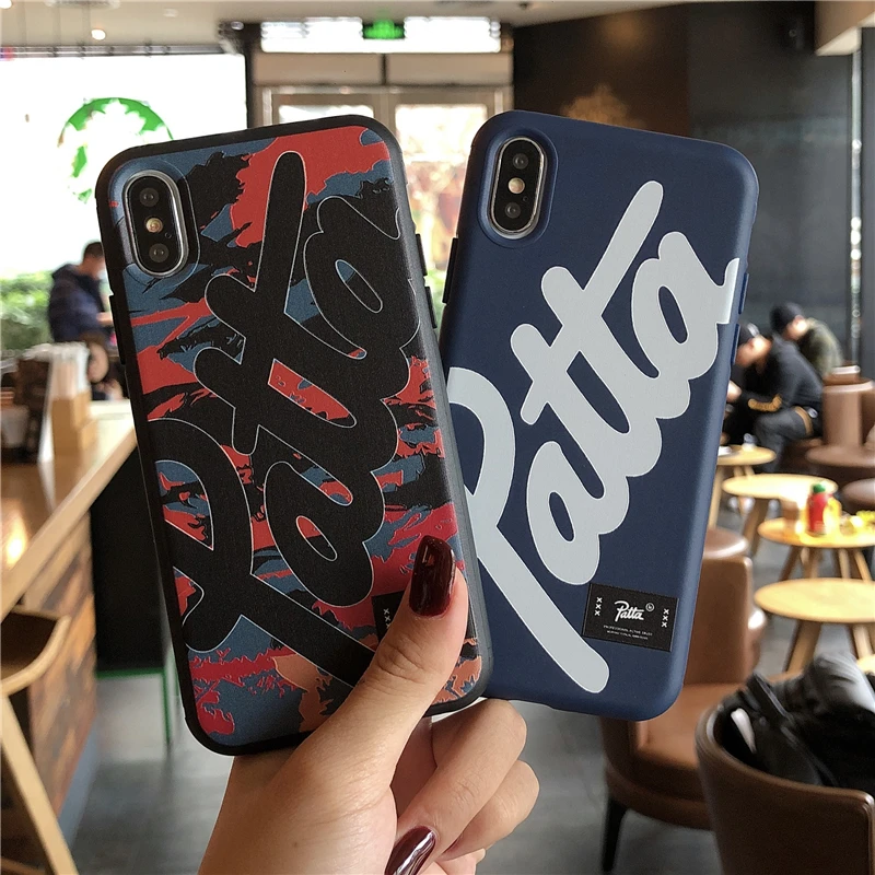 

Hot street brand patta skateboard silicon phone case for iphone 8 7 6S plus 11 X MAX Pro XS XR super relief luxury phone cover