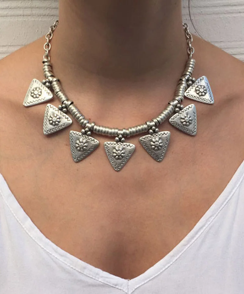 Богемное тибетское турецкое Бохо Макси-ожерелье винтажное серебряное