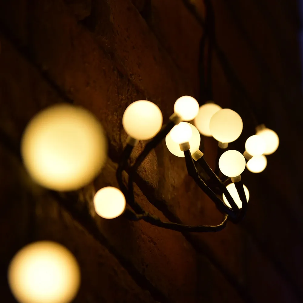 New! Vunji 7.5M 72 LED Ball Rattan String Lights with Milky for Xmas Garland Cafe Wedding Home Decoration Fairy Light | Лампы и