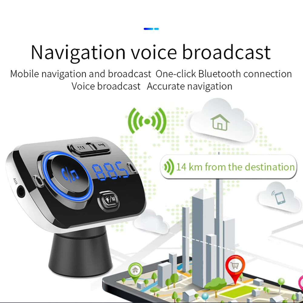 USB quick charge 3,0 Автомобильное зарядное устройство Bluetooth fm-передатчик MP3 плеер беспроводной fm-радио адаптер Поддержка 2 мобильного телефона