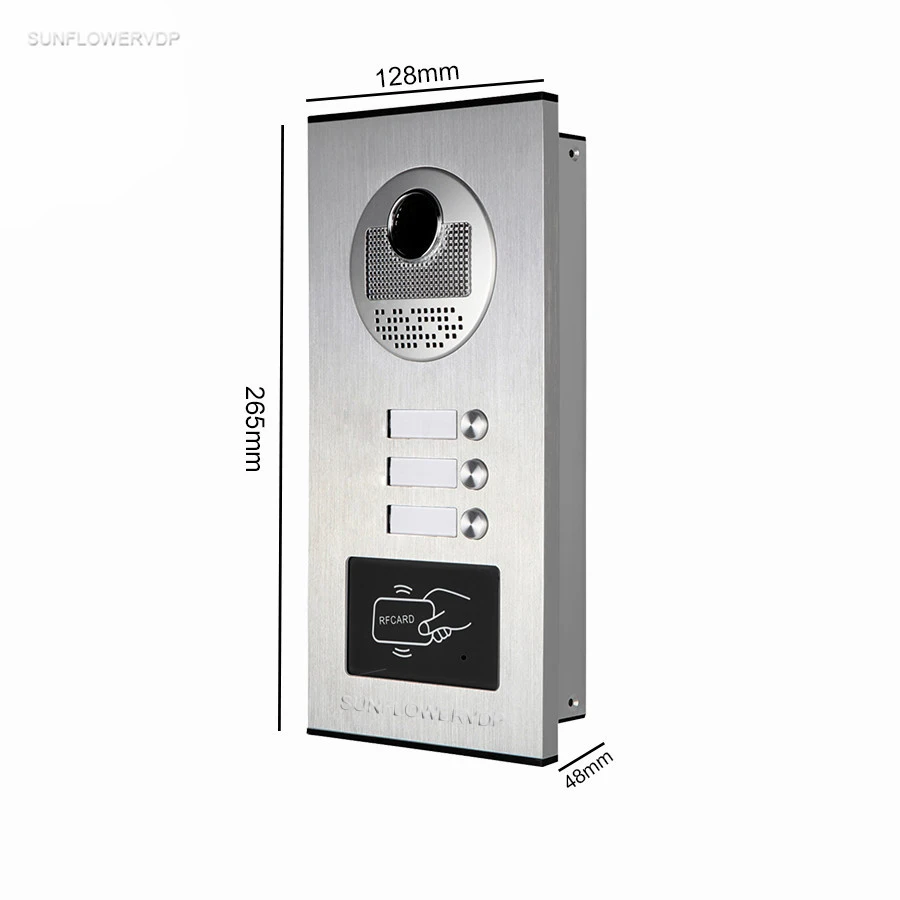 Rfid Keyfob Home Video Door Phone Video Call 8GB TF Video Recording 3 Indoor Monitors Video Eyes For The Door With Door Lock Kit