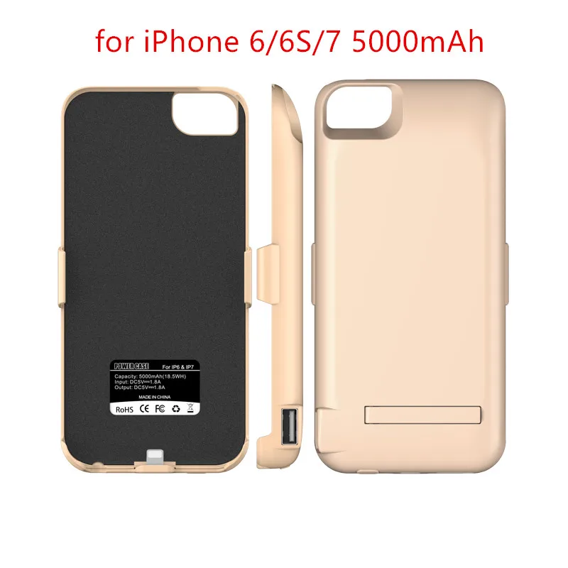Розовый Чехол для аккумулятора GagaKing 3в1, 5000 мАч, 4,7 дюйма, для iphone 6/6s/7, чехол 7300 мАч для iphone 6plus/6s plus/7 plus, 5,5 дюйма, чехол для телефона - Цвет: Розовый