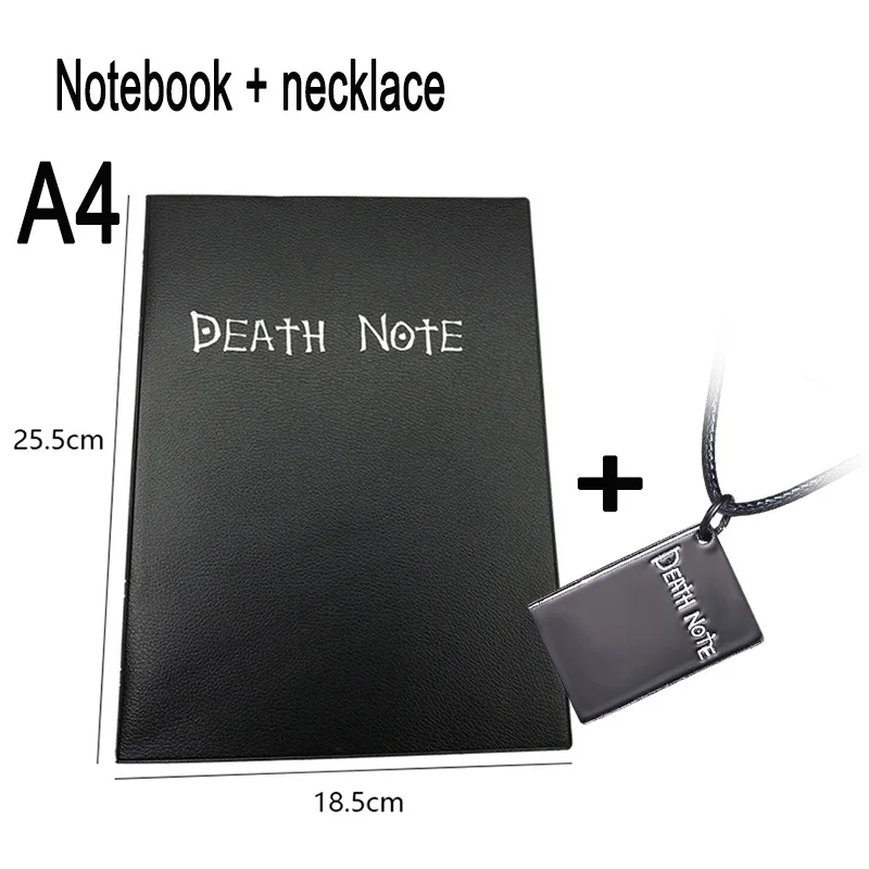 A4 Ryuk Death Note кожаный чехол для записной книжки Сверхъестественное Бог книга Япония Кира убийца светильник Yagami Raito плакат+ кулон ожерелье - Цвет: 3