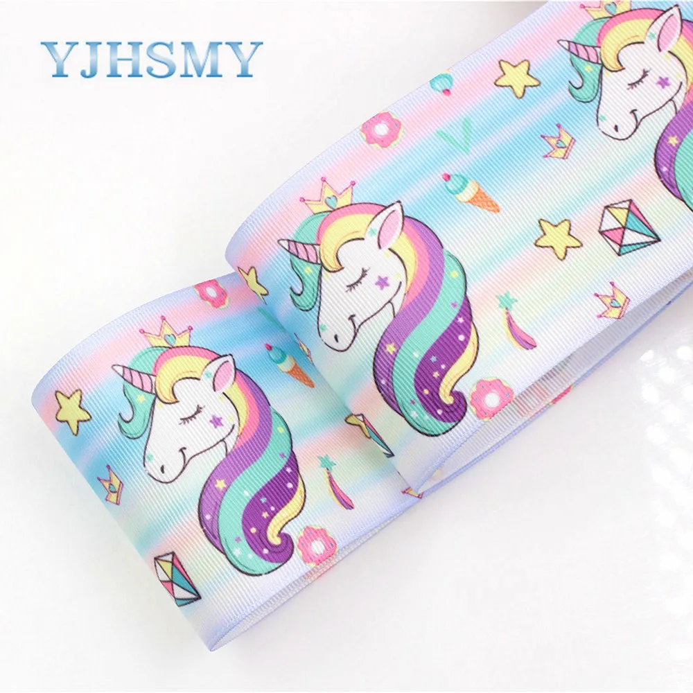 

YJHSMY G-18604-327 10 yards 75 mm Cartoon Printed grosgrain ribbons,DIY handmade Hair accessories Material wedding gift wrap