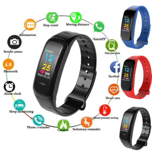 

Women Sport Smartwatch Fitness Tracker Bluetooth Band Heart Rate Men Blood PressureFor Android iOS Wristband Bracelet Waterproof