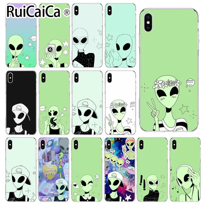 Ruicaica стильный мультяшный alien Роскошный Уникальный Дизайн чехол для телефона Apple