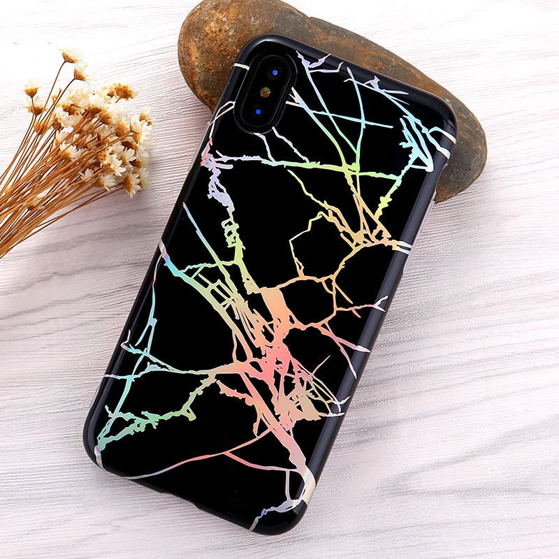 Luxury Hot Stamping Marble Colors Soft Phone Cases Coque Fundas Cover Capa for iPhone 6 6S Plus 7 8 X XS case | Мобильные телефоны