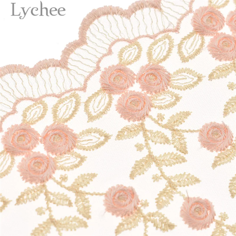 Lychee Life 1 ярд вышивка Цветочная кружевная отделка прозрачная лента DIY Швейные