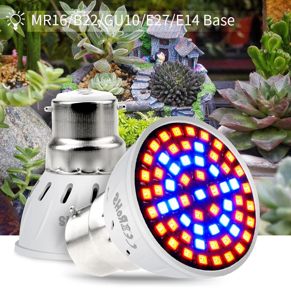 

CanLing E27 LED 220V Plant Lamp GU10 Grow Light E14 Led 3W 5W 7W Full Spectrum Phyto Lamp MR16 Fitolampy Indoor Grow Tent Box