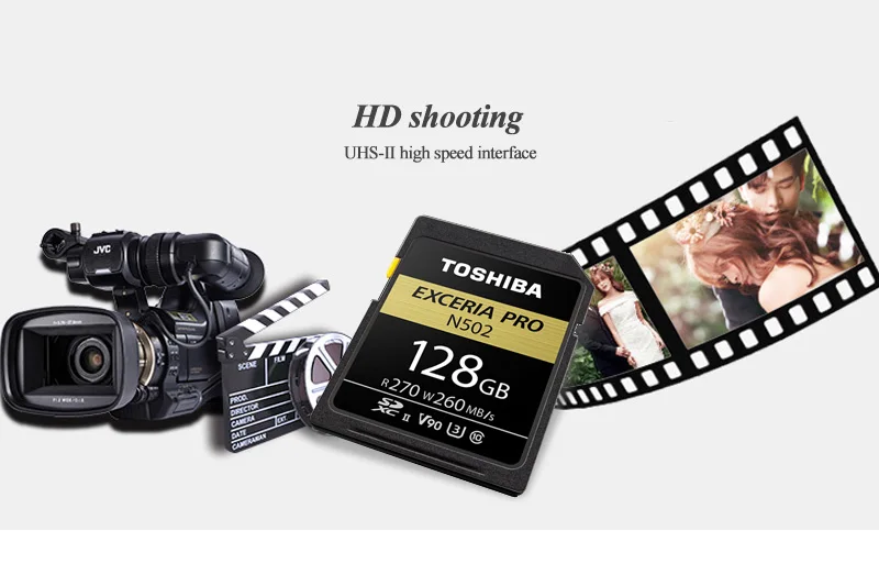 TOSHIBA EXCERIA PRO N502 SD высокоскоростная карта 270 МБ/с. V90 U3 Class10 SDXC UHC-II карт памяти поддерживает 8 K съемки