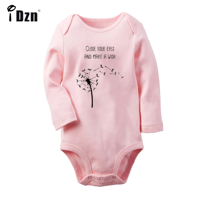 ieBaby1445PC Закройте глаза и сделайте пожелание дизайн новорожденных мальчиков и девочек униформа-комбинезон с принтом для младенцев Боди Одежда хлопок наборы - Цвет: ieBaby1445PC