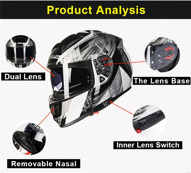 LS2 FF397 стекловолокно moto rcycle шлем индивидуальность двойной солнцезащитный Объектив Полный мотоциклетный шлем ECE racing moto шлемы