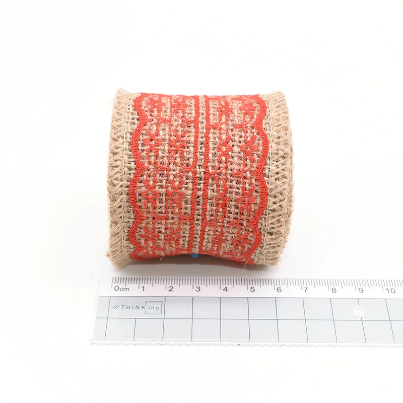 2 м 6 см лента из натуральной джутовой мешковины с кружевной отделкой Hessian ленты деревенский Свадебный центральный украшения Подарочная коробка бутылка обертка 75