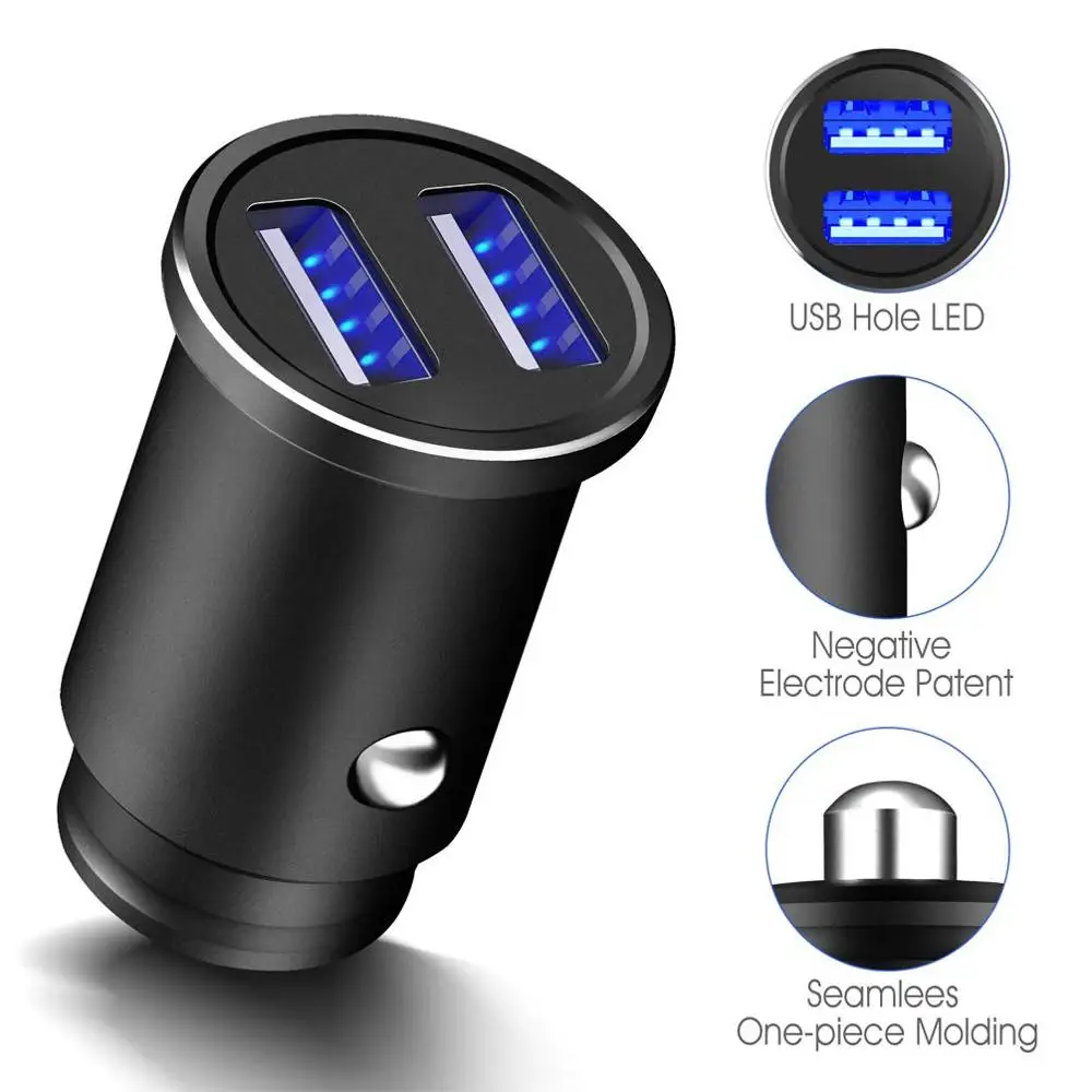 Автомобильное зарядное устройство с мини USB 3 1 А цифровое светодиодное