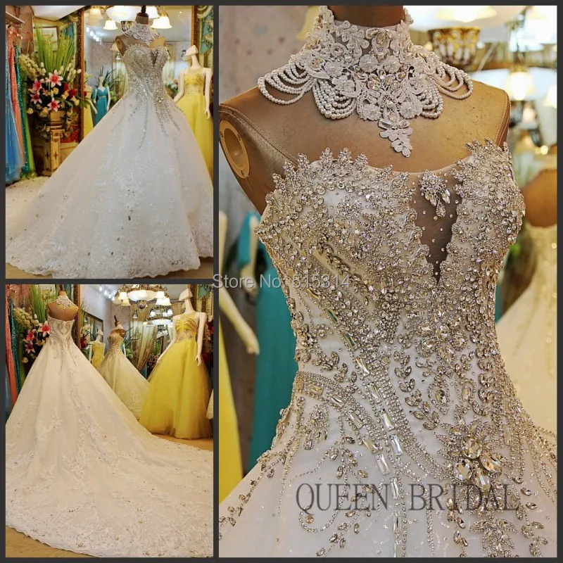 Новое поступление кружева прозрачный бриллиант сверкающие Роскошные свадебные